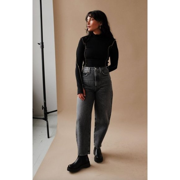 Agolde Balloon Ultra High Rise Curved Taper Jeans in Wicked Size 24 - Picture 1 of 5